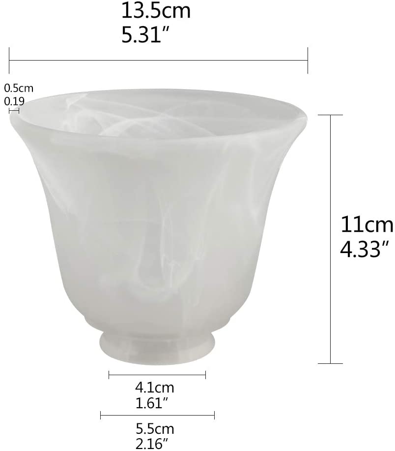 JEUNEU 3 Pack White Alabaster Glass Lampshade for Lamp Replacement