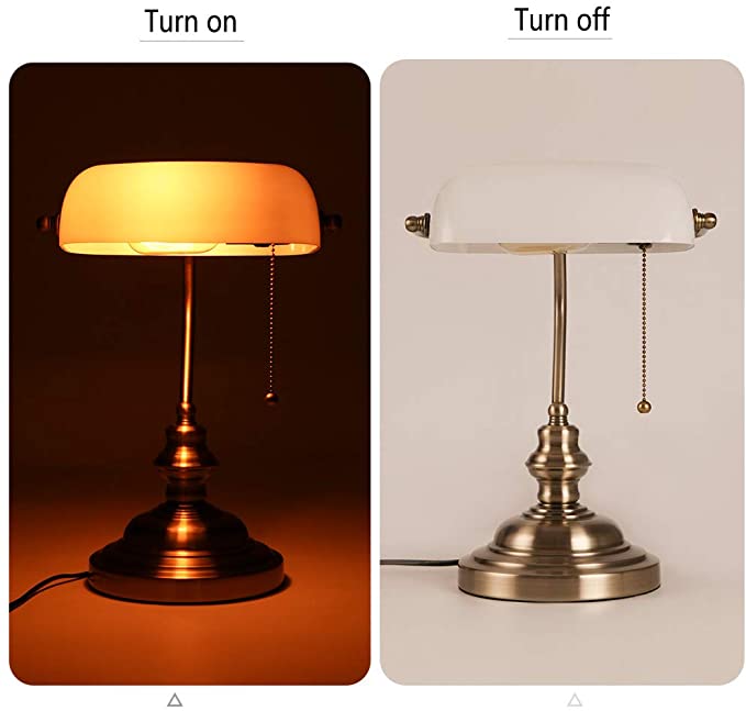 JEUNEU Retro Bronze Desk Lamp for Home Office