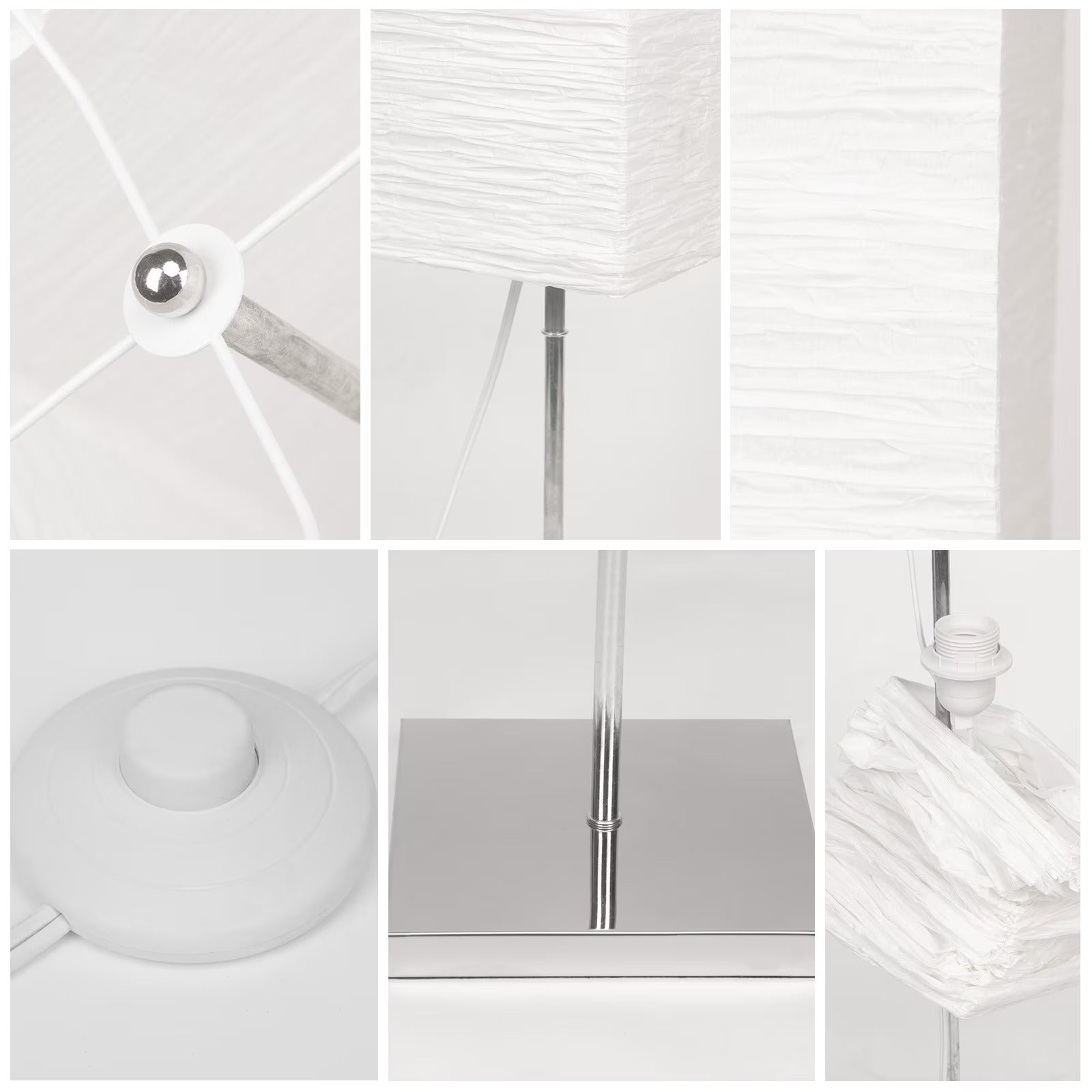 Japanese White Rice Paper Shade Floor Lamp