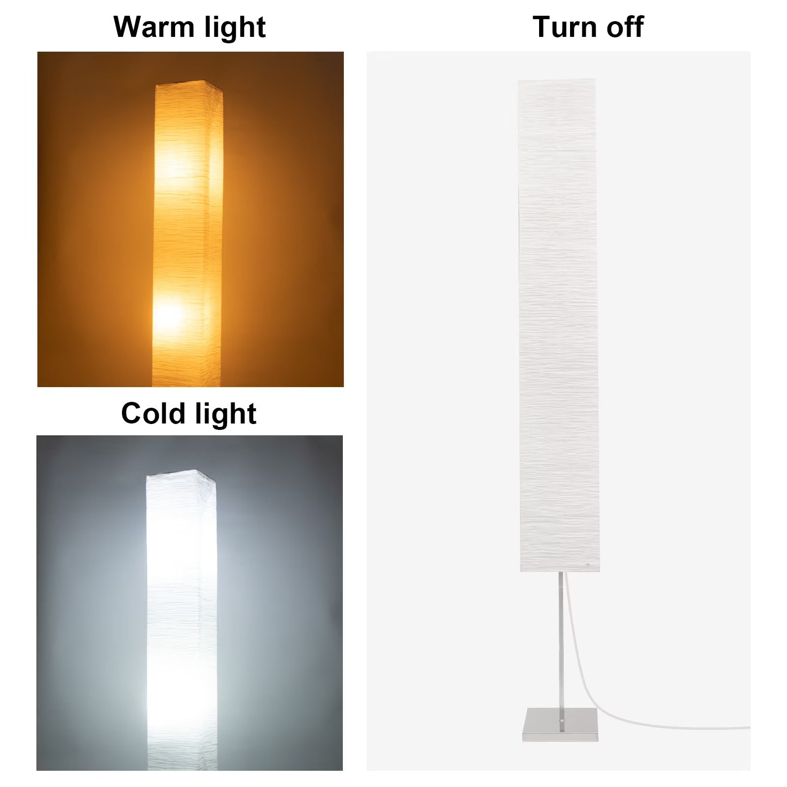Japanese White Rice Paper Shade Floor Lamp