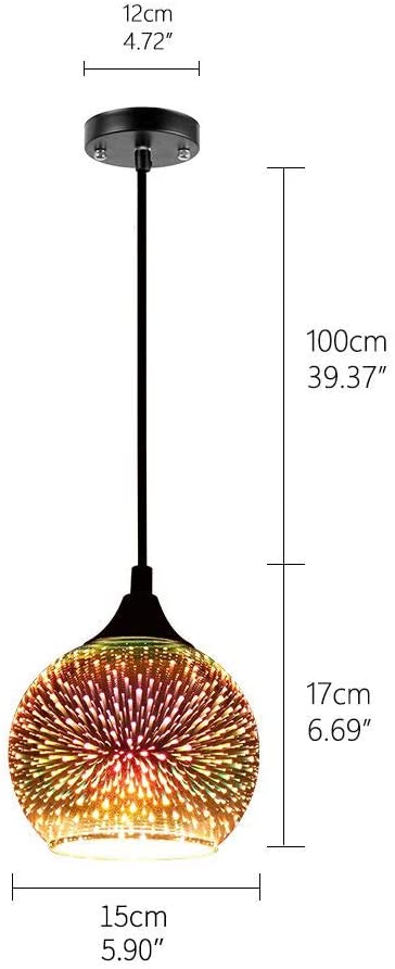 JEUNEU Modern 3D Colorful Glass Firework Pendant Lamp