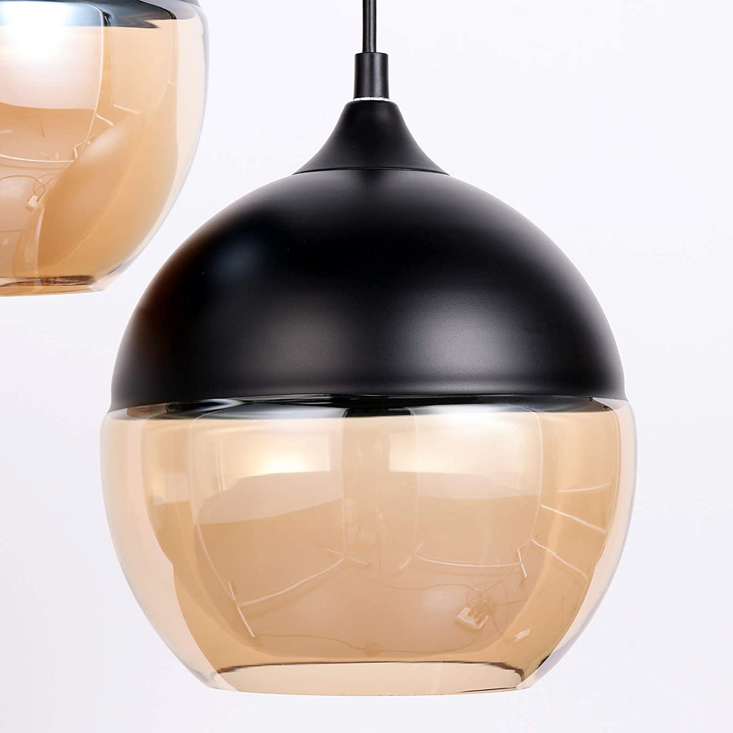 JEUNEU 3-Heads Glass Hanging Pendant Lights