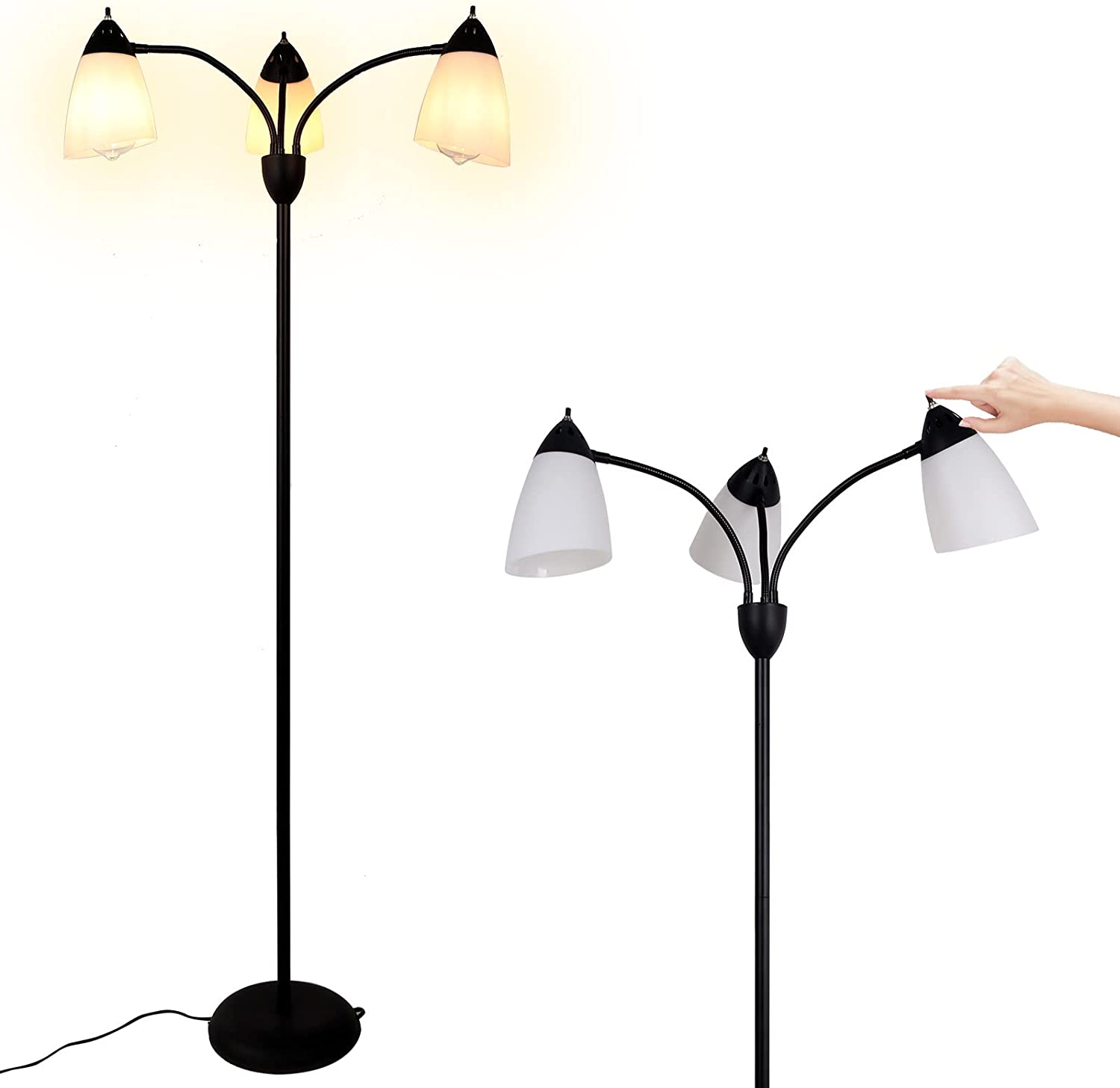 JEUNEU 3-Light Multi Head Floor Lamp,Tall Pole Standing Lamp