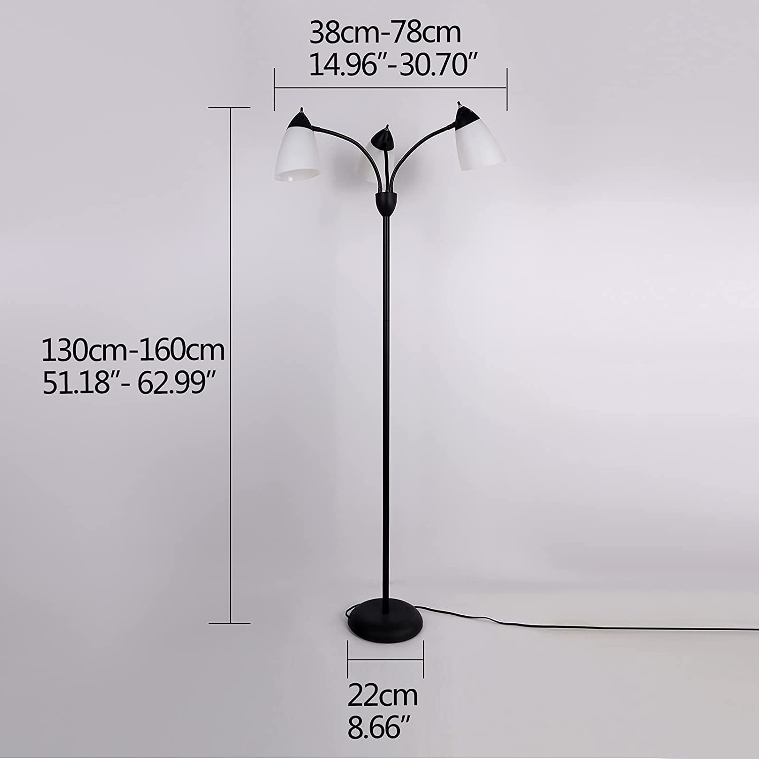 JEUNEU 3-Light Multi Head Floor Lamp,Tall Pole Standing Lamp