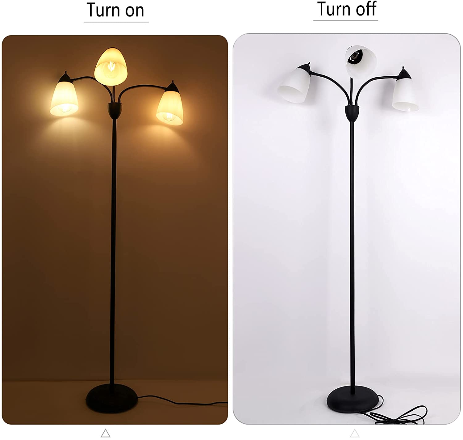 JEUNEU 3-Light Multi Head Floor Lamp,Tall Pole Standing Lamp