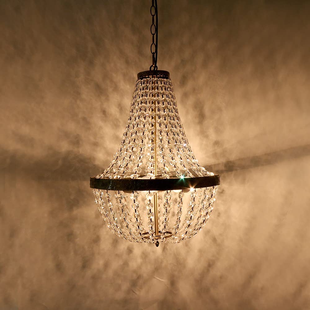 JEUNEU 3 Lights Crystal Chandelier Pendant Lamp