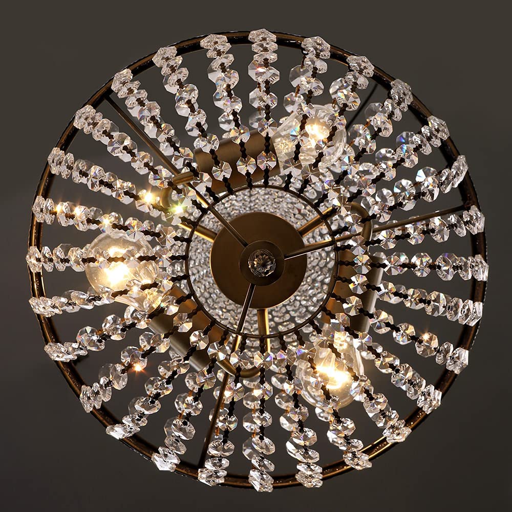 JEUNEU 3 Lights Crystal Chandelier Pendant Lamp