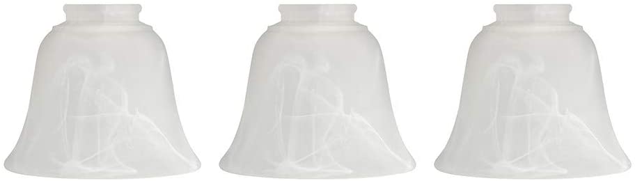 JEUNEU 3 Pack White Alabaster Glass Lampshade for Lamp Replacement