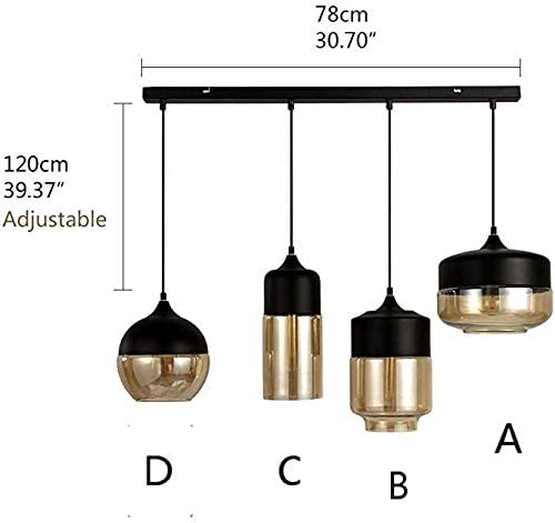 JEUNEU 4-Lights Nordic Adjustable Hanging Glass Pendant Lights Fixtures