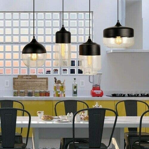JEUNEU 4-Lights Nordic Adjustable Hanging Glass Pendant Lights Fixtures