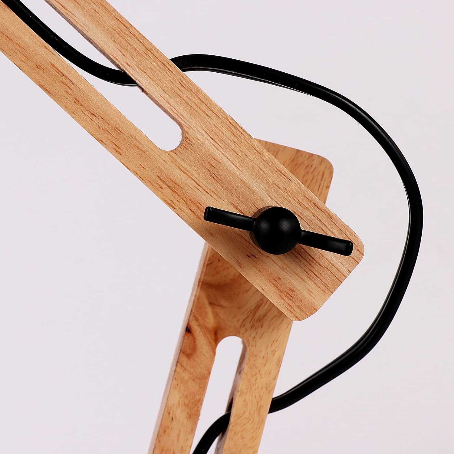 JEUNEU Adjustable Architect Wooden Desk Lamp,Swing Arm Goose Necktable Lamp