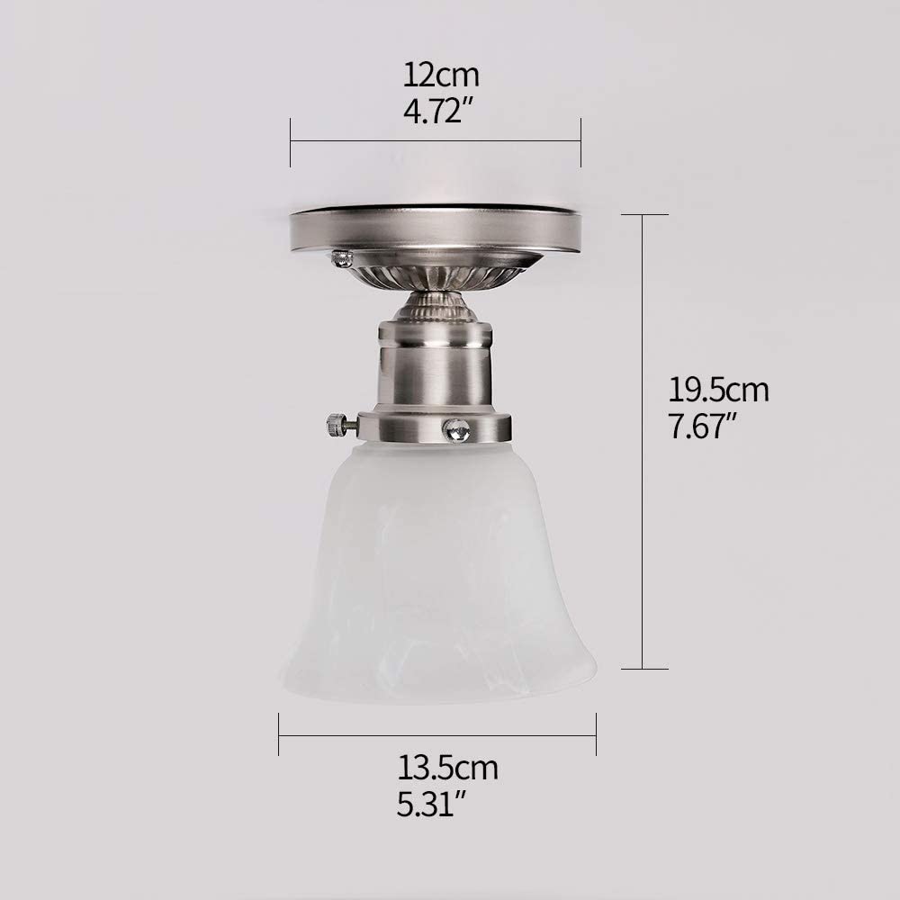 JEUNEU Frosted White Glass Ceiling Light Fixture