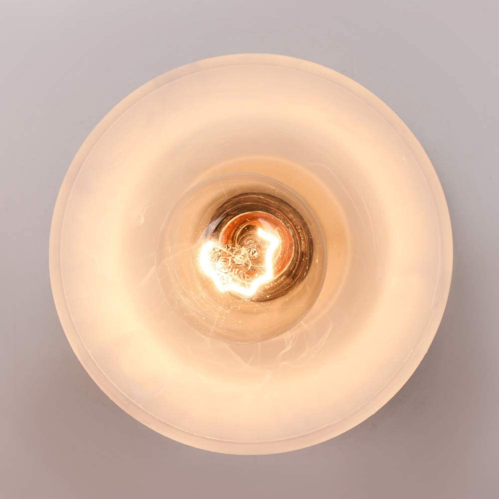 JEUNEU Frosted White Glass Ceiling Light Fixture