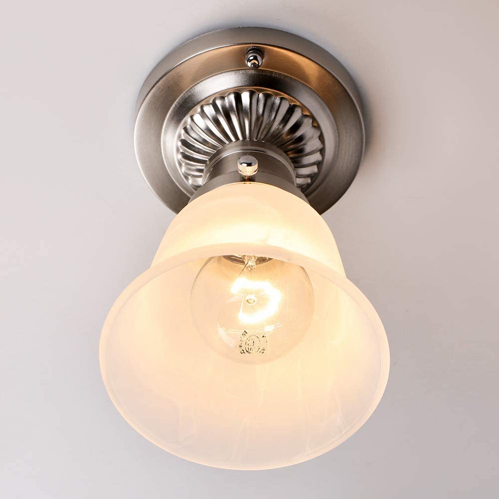 JEUNEU Frosted White Glass Ceiling Light Fixture