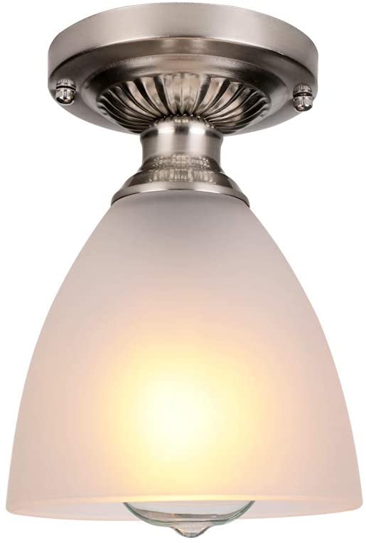JEUNEU Frosted White Glass Ceiling Light Fixture