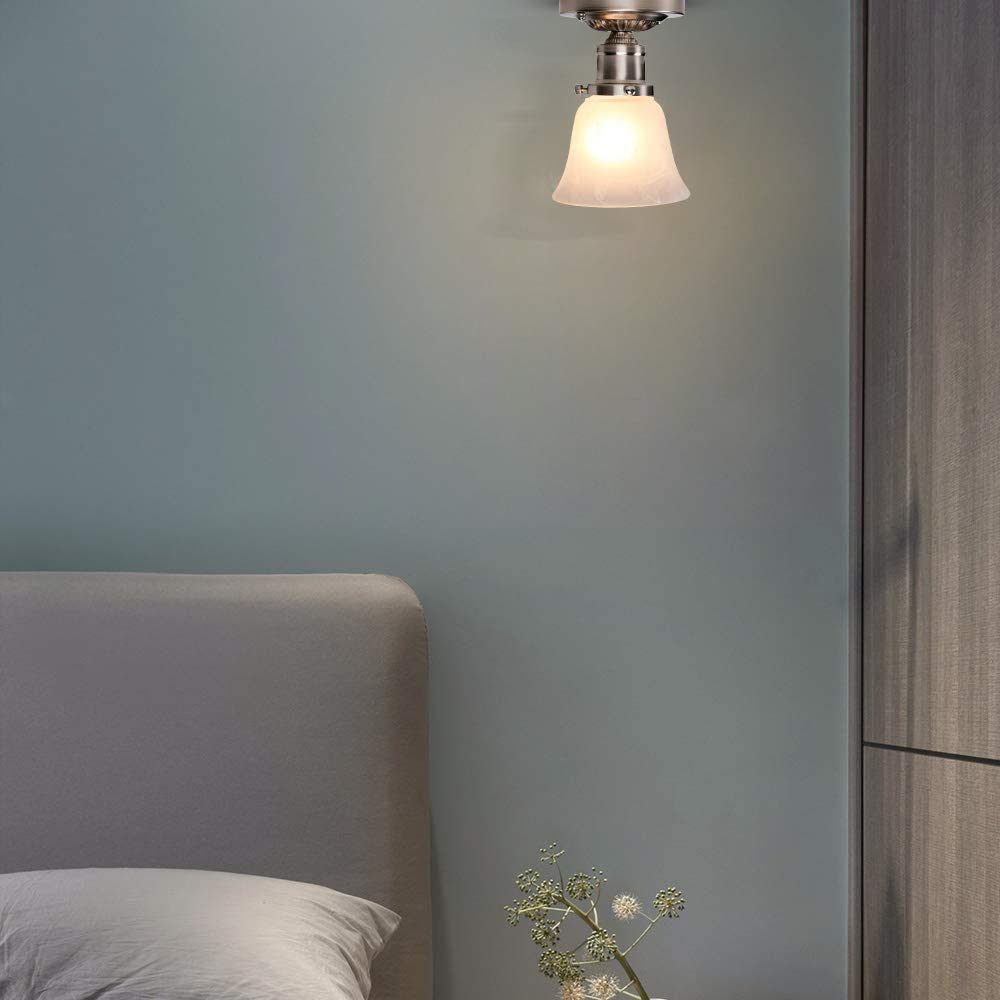 JEUNEU Frosted White Glass Ceiling Light Fixture