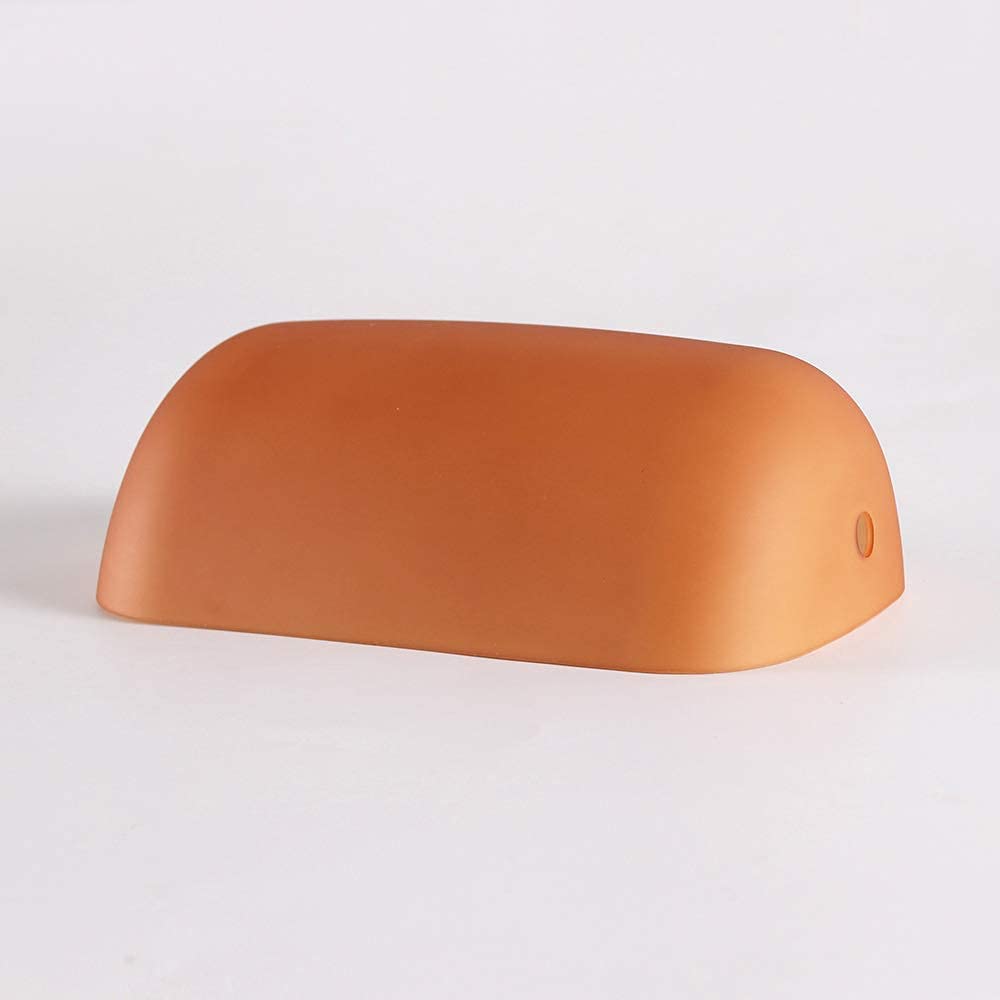 JEUNEU Matted Amber Glass Bankers Lamp Shade