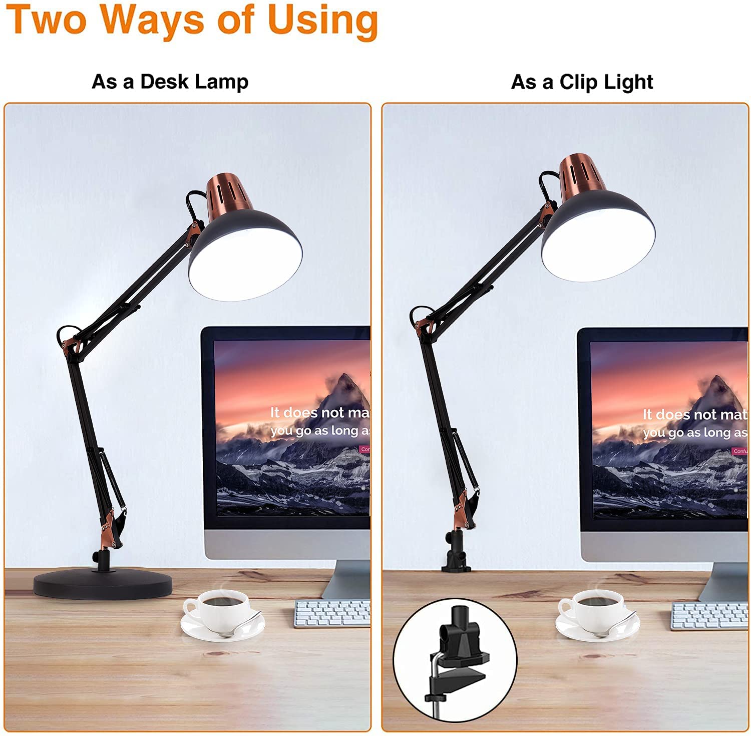JEUNEU Metal Swing Arm Floor Lamp-Adjustable Architect Reading Lamp