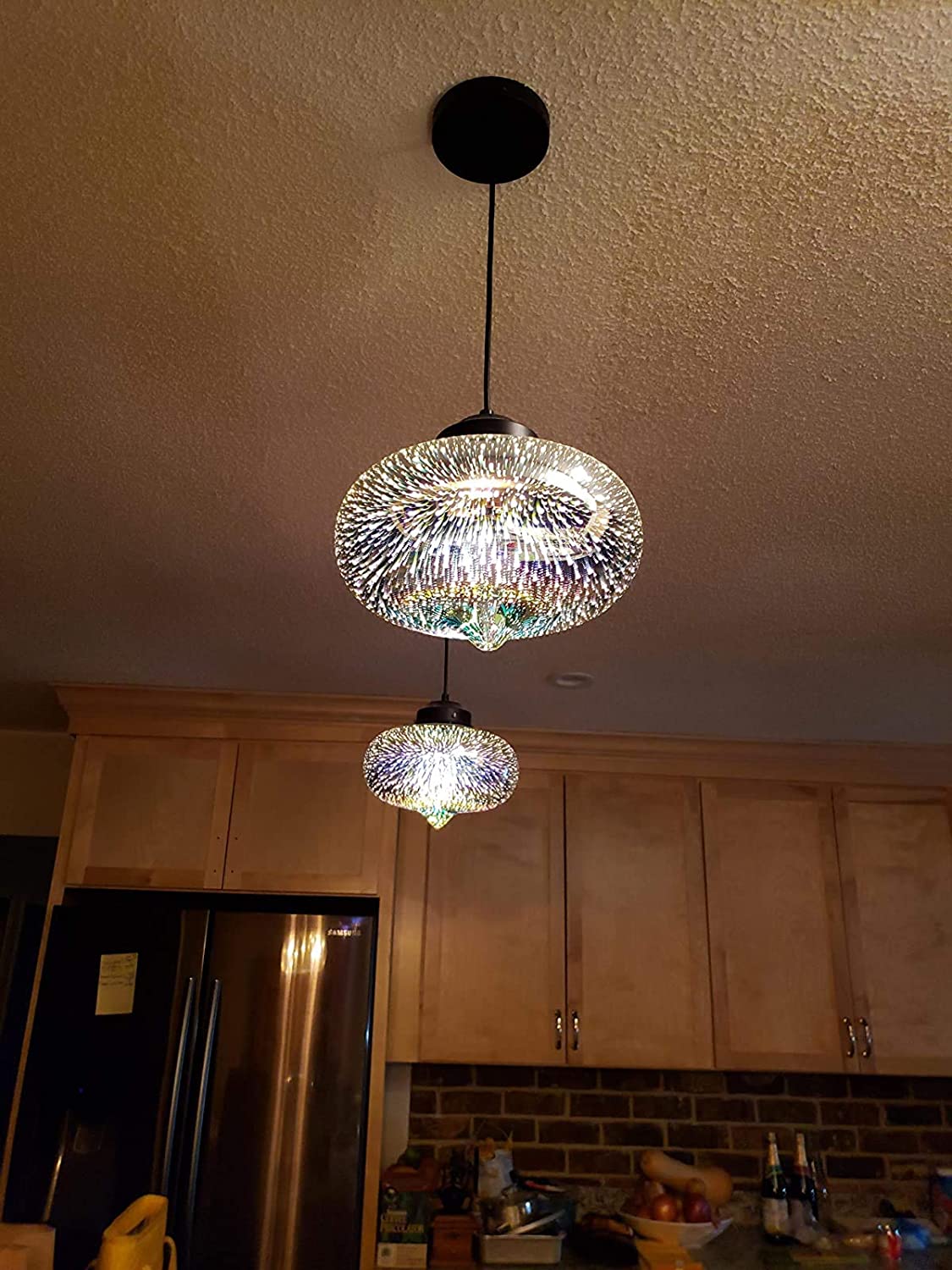 JEUNEU Modern 3D Colorful Glass Pendant Light Firework Lamp