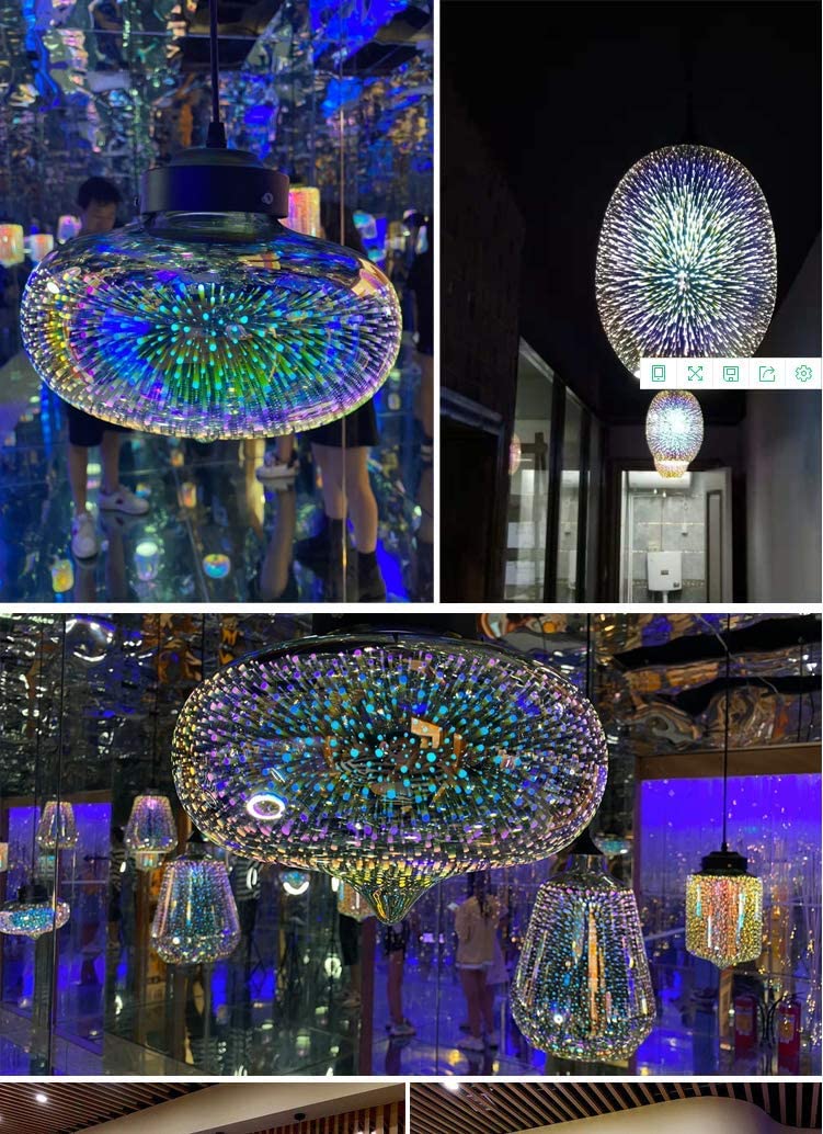 JEUNEU Modern 3D Colorful Glass Pendant Light Firework Lamp