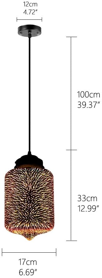 JEUNEU Modern 3D Colourful Glass Pendant Lamp