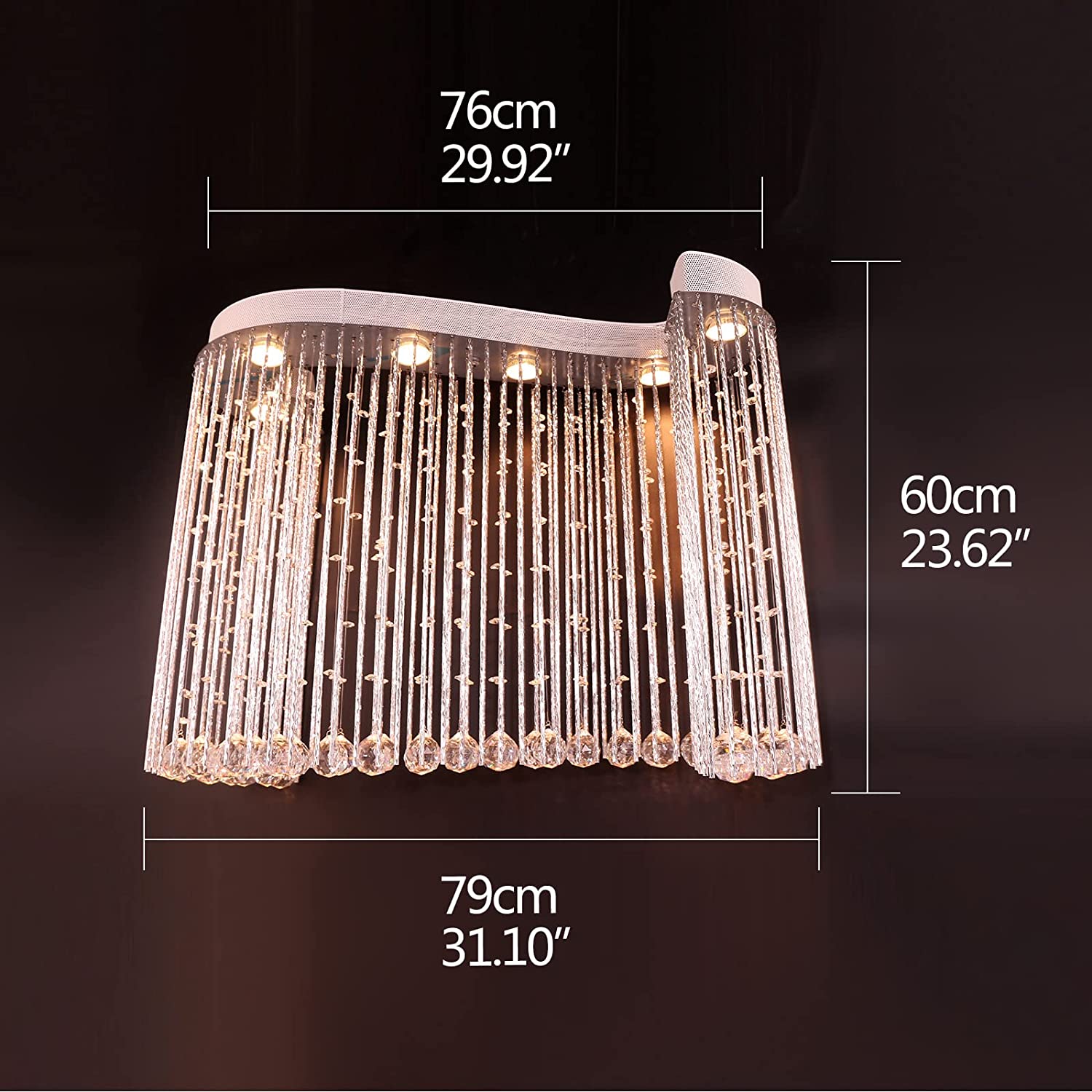 JEUNEU Modern Royal Crystal Chandelier Raindrop Ceiling Pendant Lamps