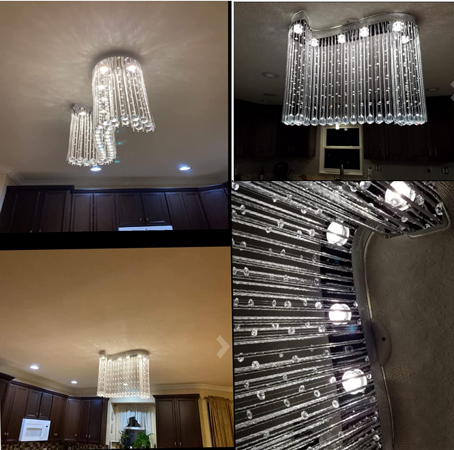 JEUNEU Modern Royal Crystal Chandelier Raindrop Ceiling Pendant Lamps