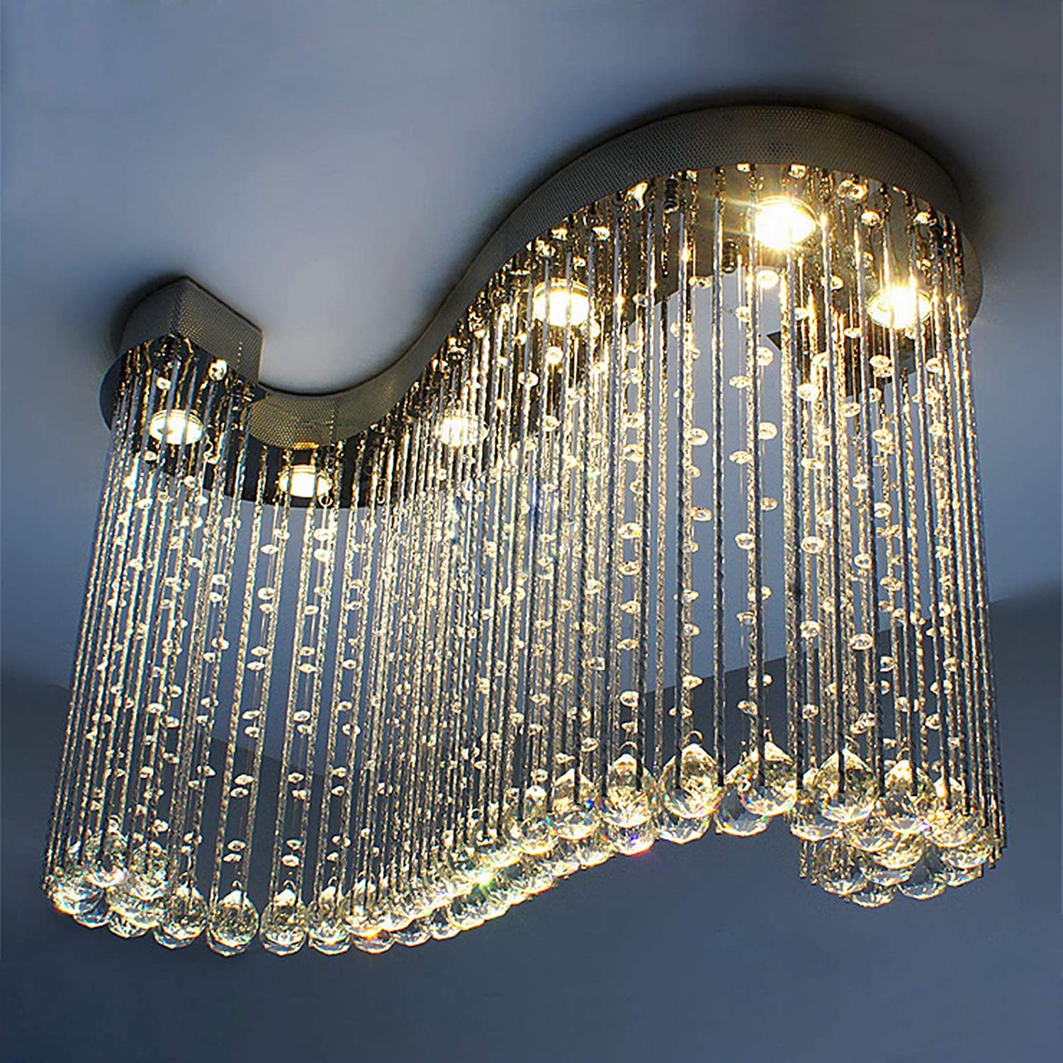 JEUNEU Modern Royal Crystal Chandelier Raindrop Ceiling Pendant Lamps